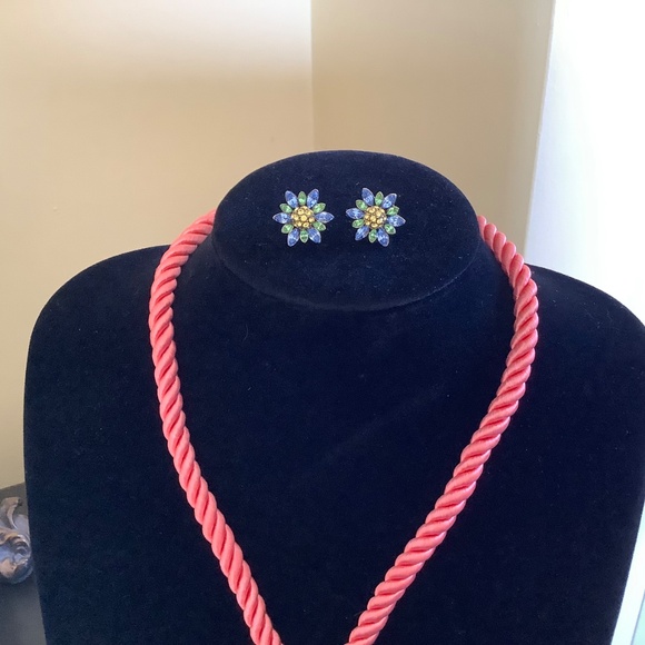 Heidi Daus Flipping Fabulous Crystal Pin Earrings and Silk Cord Multi - Picture 2 of 16